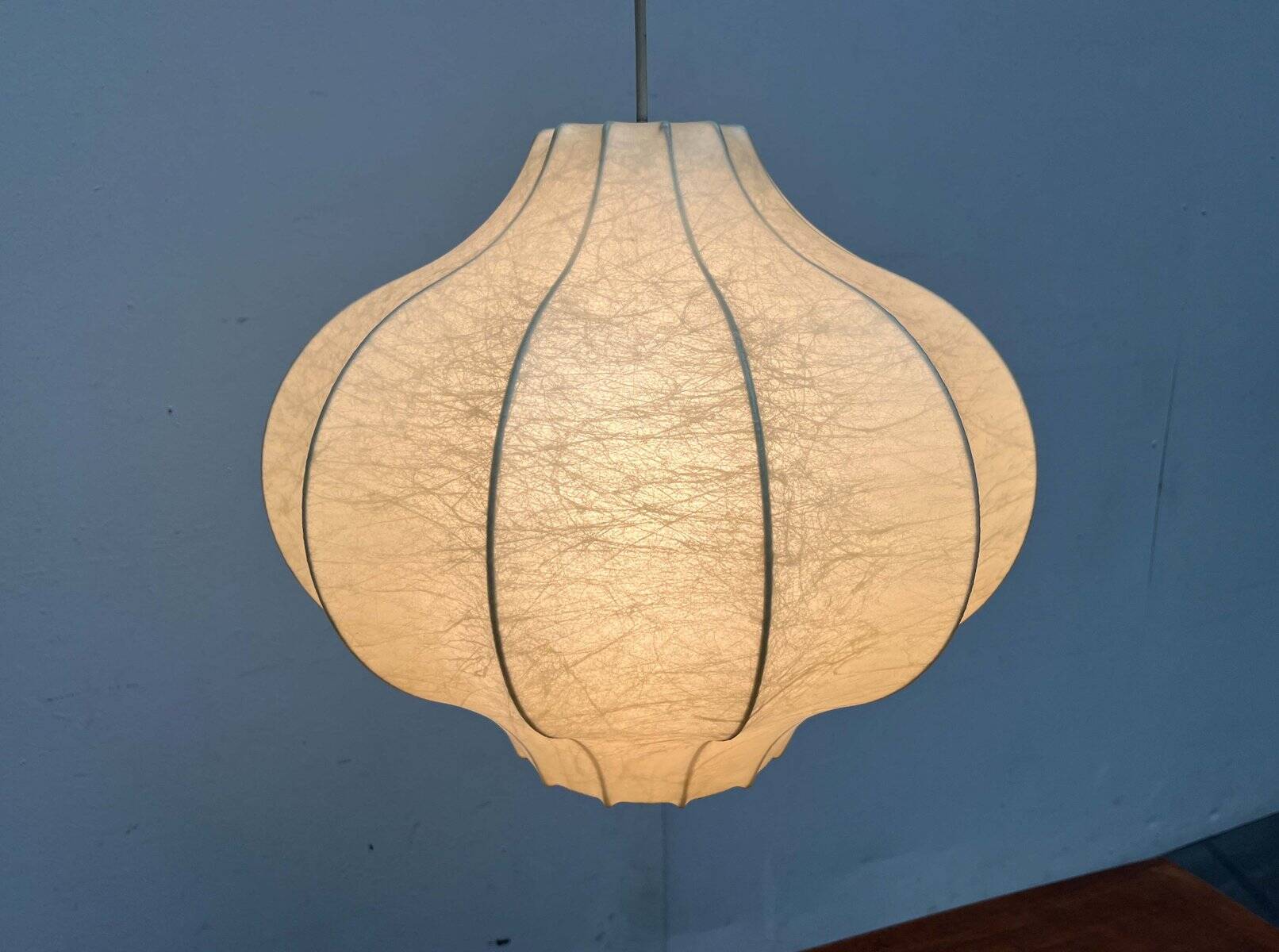 Modern mid-century Cocoon pendant lamp by Friedel Wauer for Goldkant Leuchten, 1960s.