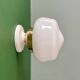 Vintage Art Deco globe wall light in white opaline.