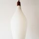 Exceptional luster Scandinavian giant suspension in opaline and teak 1960 vintage 60s Danish light drop
