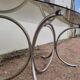 Vintage oval design table in smoked glass and chrome legs