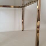 Glass-gold metal sofa tray smoked glass 70/80s
