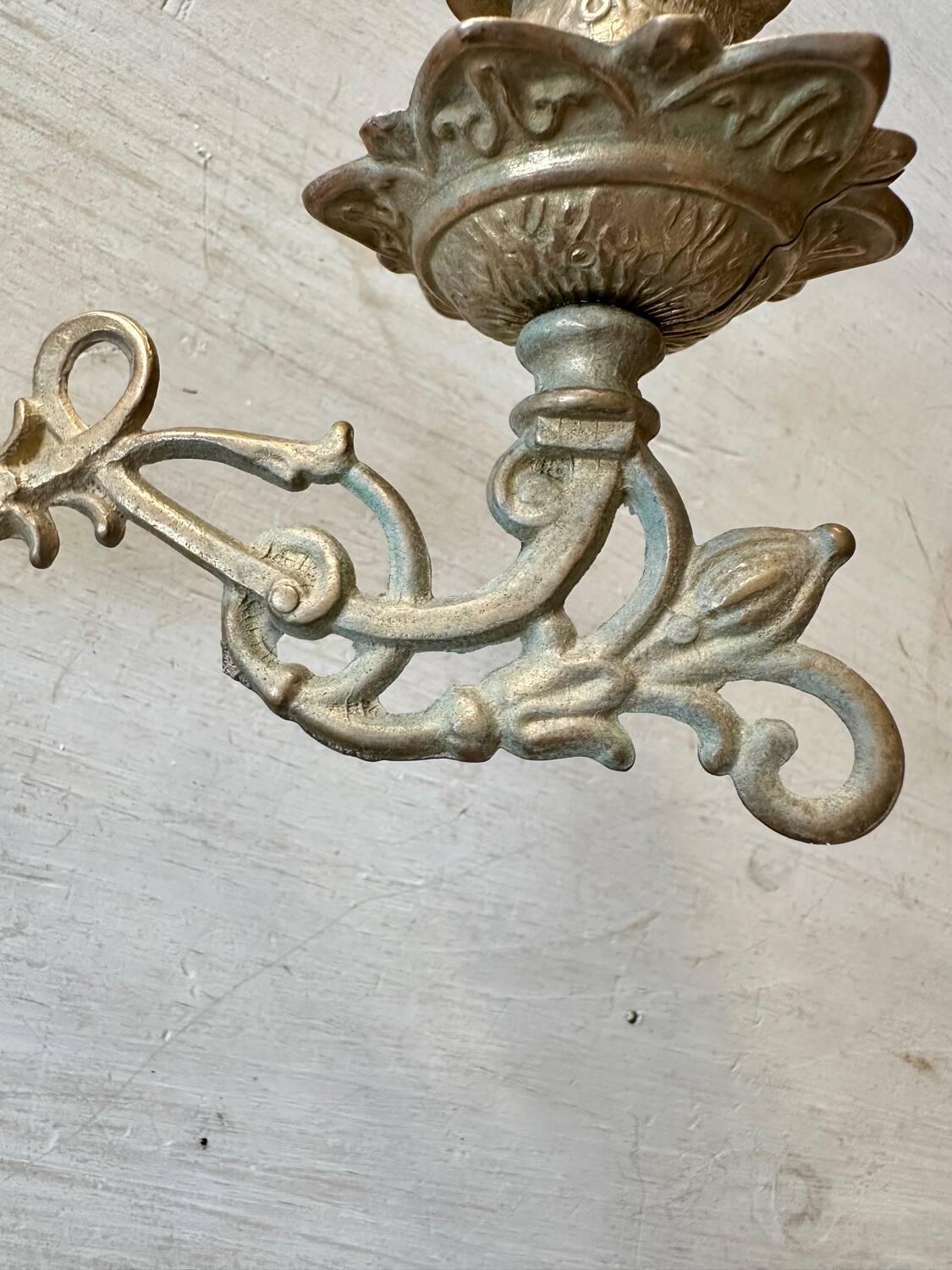Pair of brass wall candle holders