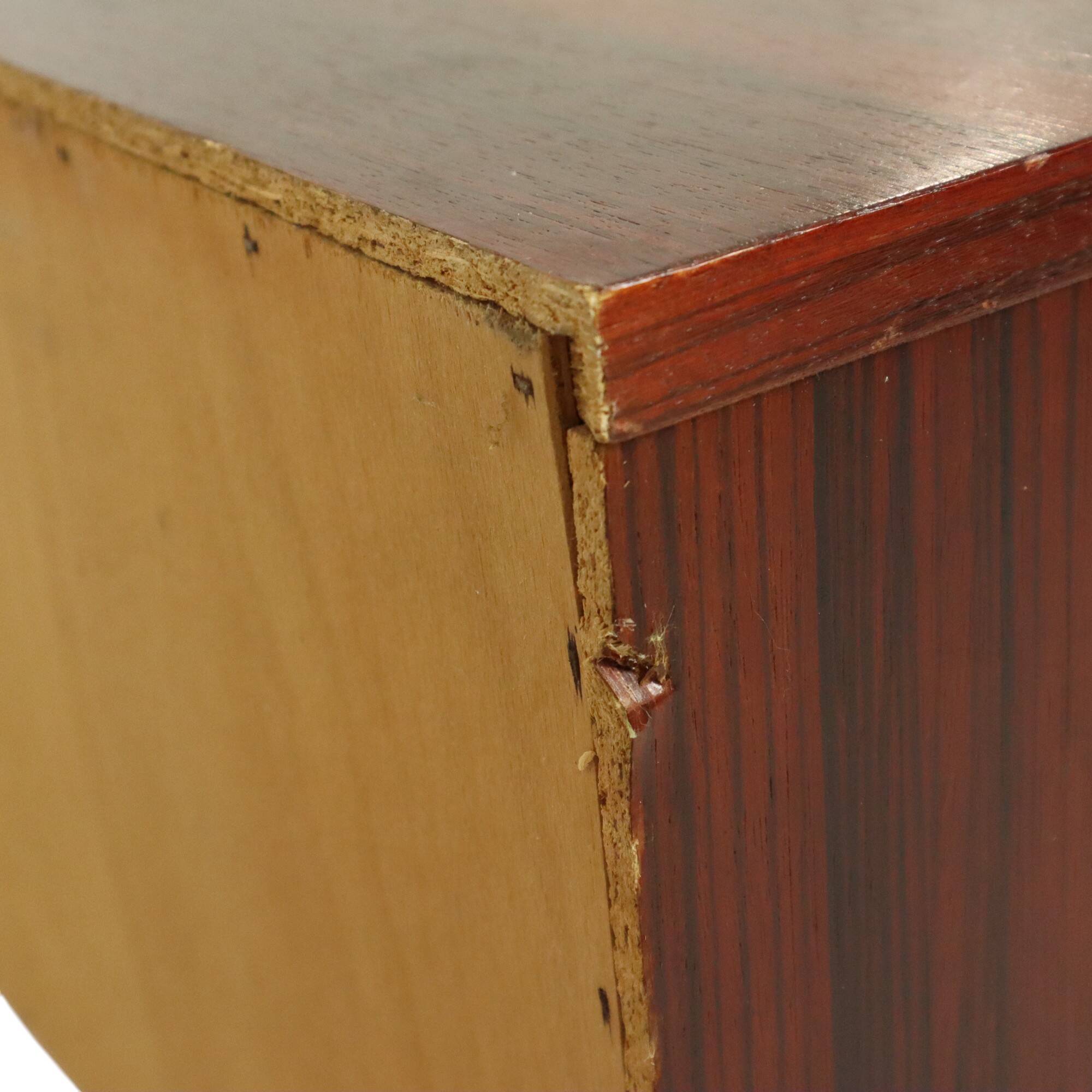 Pair of Vintage Bedside Tables Veneer Wooden Night Tables