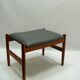 Ottoman stool, teak and leather, Spottrup, Denmark, 1960s