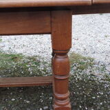 Oak farmhouse table with double-trays, from the 70s