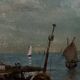 Oil on panel marine scene signed 20th century gilt leaf frame