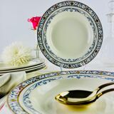 6 old creil and montereau hollow plates, Colbert service