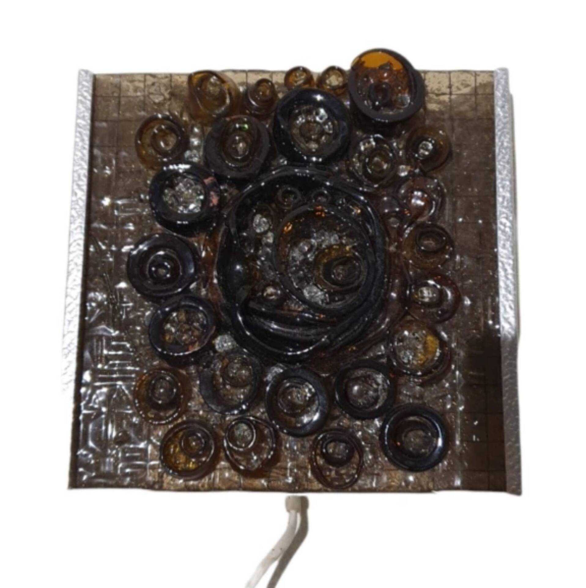 Applique murale MCM en verre brun art