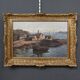 Painting "The Port of Camaret", oil on canvas, signed H. Callot – early 20th century