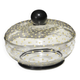 Yellow spotted glass sugar bowl, 1930s