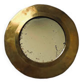Miroir ancien artisanal en laiton