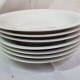 7 assiettes à soupe, porcelaine de Sologne