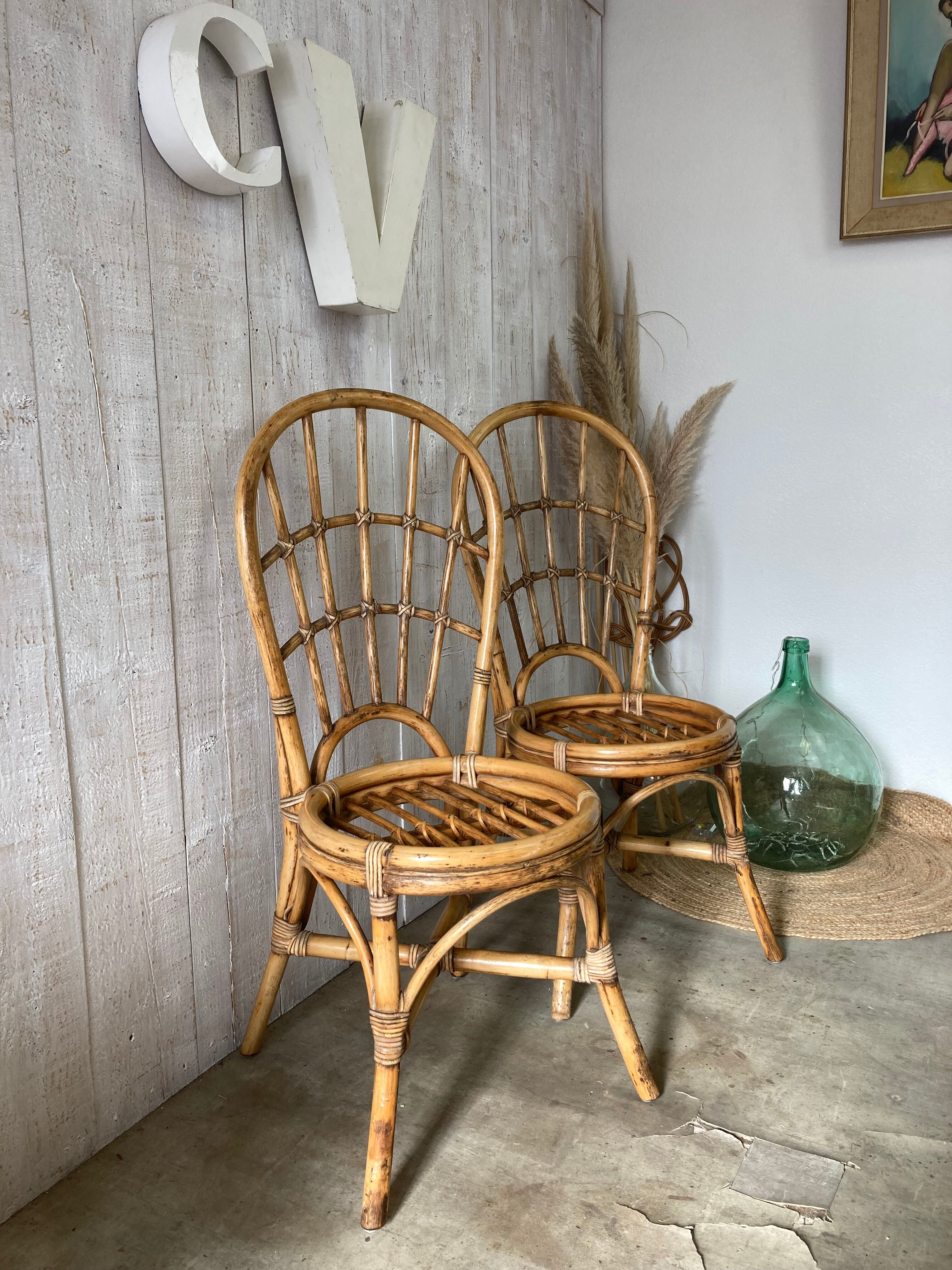Pair of rattan chairs