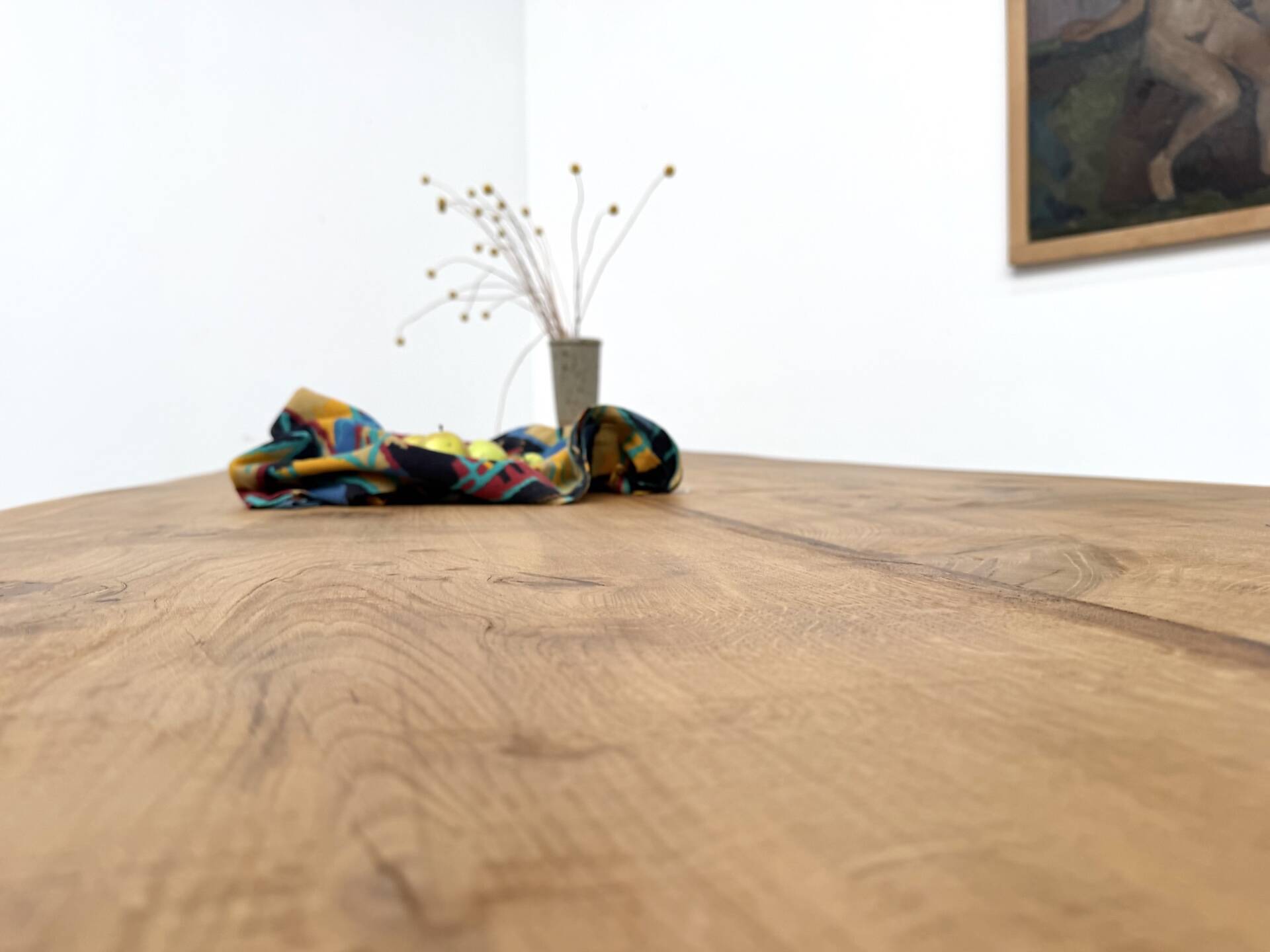 Very large farmhouse table in solid oak, 1950s – L300 cm