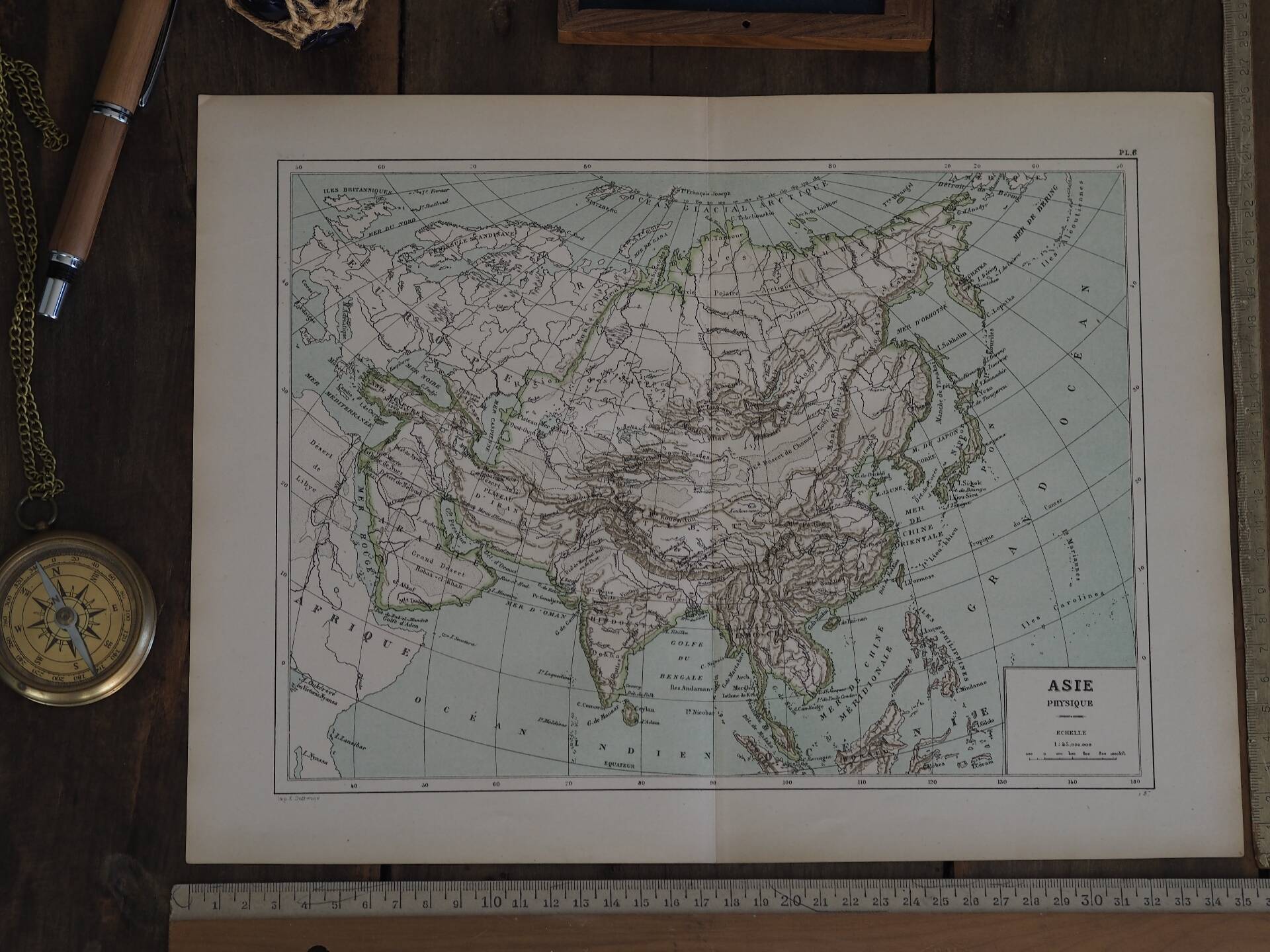 Old map of Asia 1887 – Vintage geographical map