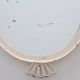 French White Lacquered Metal Mirror with Looped Wire Frame and Fan Crest, 1