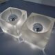 Glass Cube Lamps from Peill & Putzler, 1970s, Set of 2