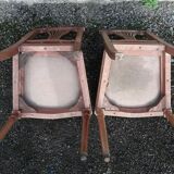 Pair of old chairs with brass elements