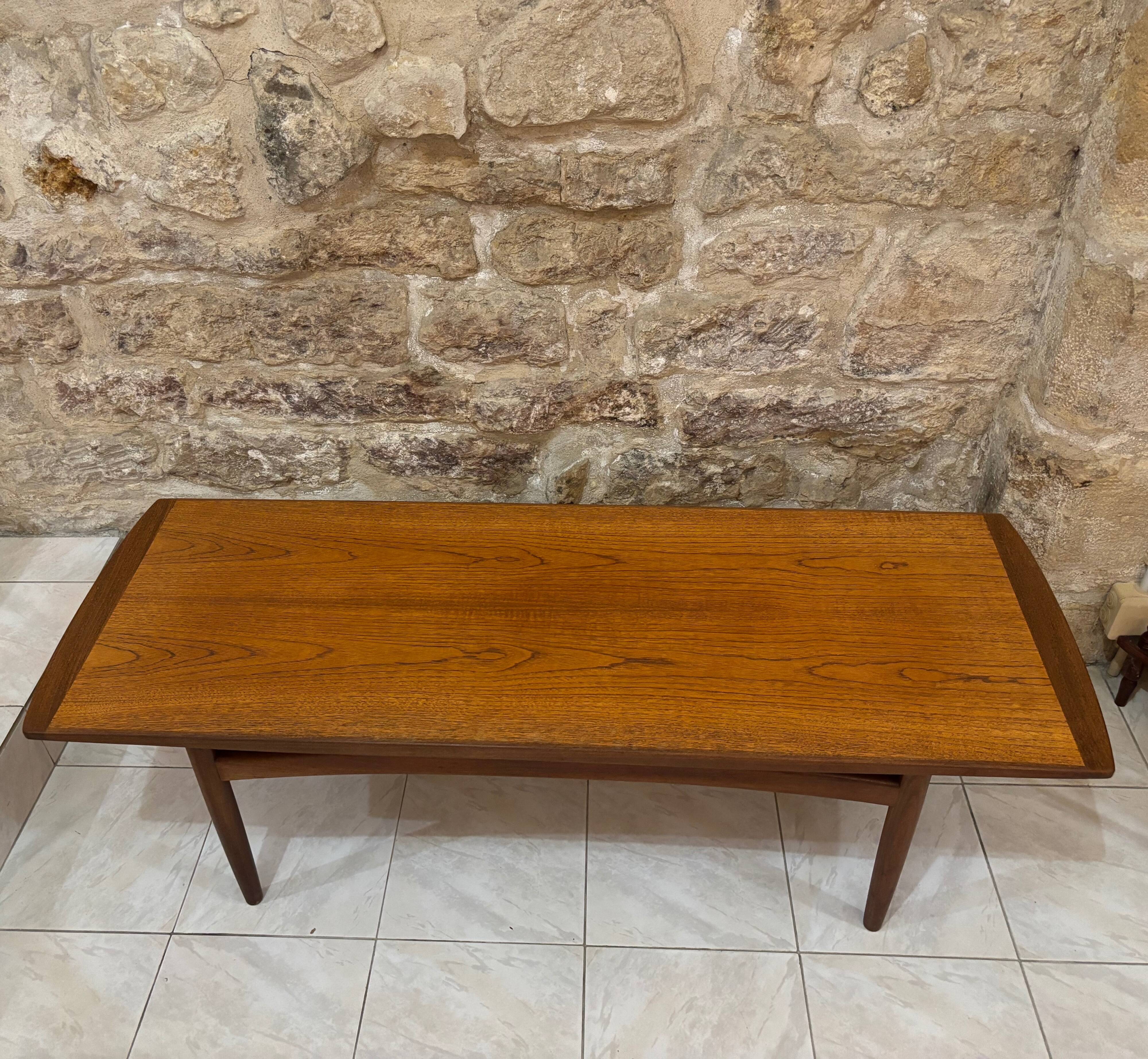 Large Scandinavian teak coffee table