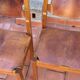 Series of 6 elm and leather chairs from the Maison Regain 60s