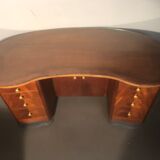 1940 desk in kidney shape with 8 drawers, 2 doors and footrest royere style