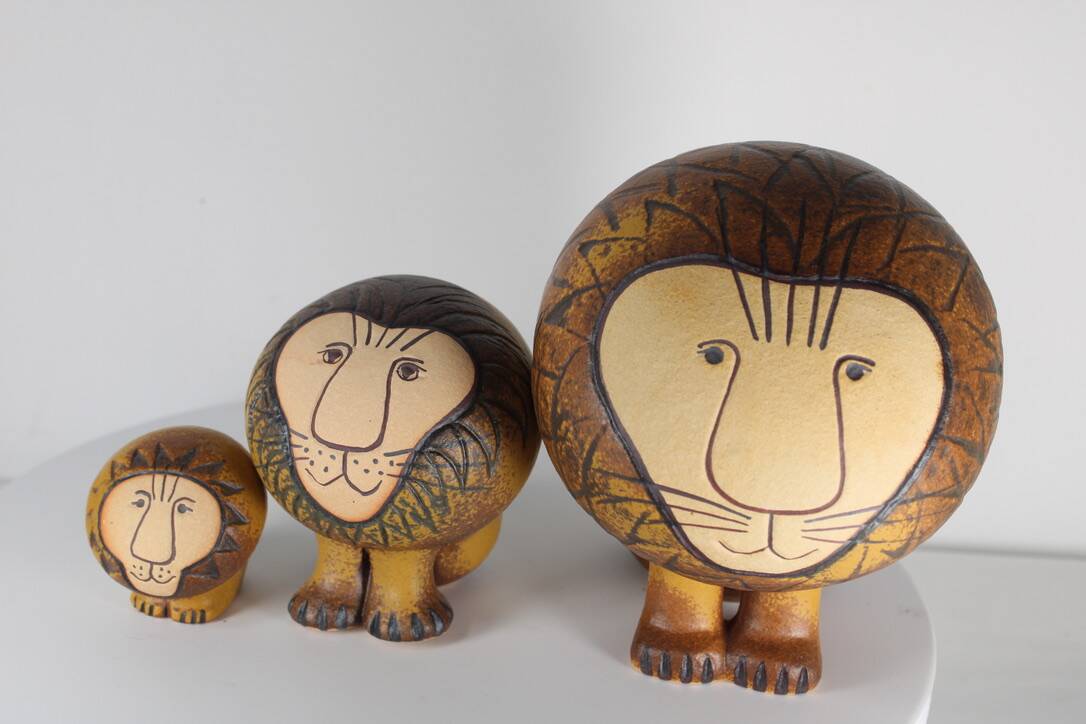 Lions Lisa Larson ceramic Gustavberg Sweden 1964
