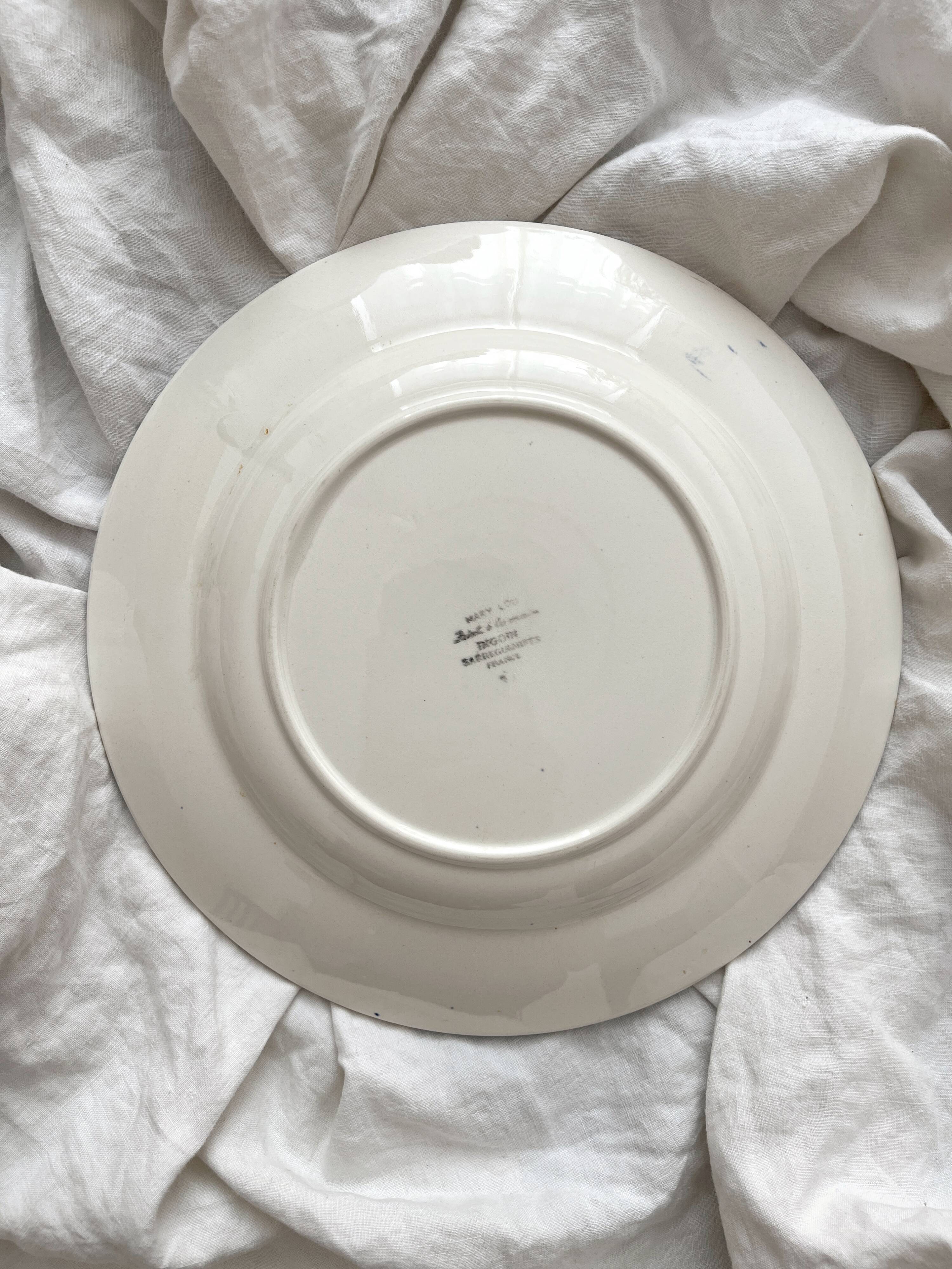 Round earthenware dish Mary Lou, Digoin Sarreguemines vintage