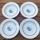 4 assiettes creuses vintage Sarreguemines service Arlette
