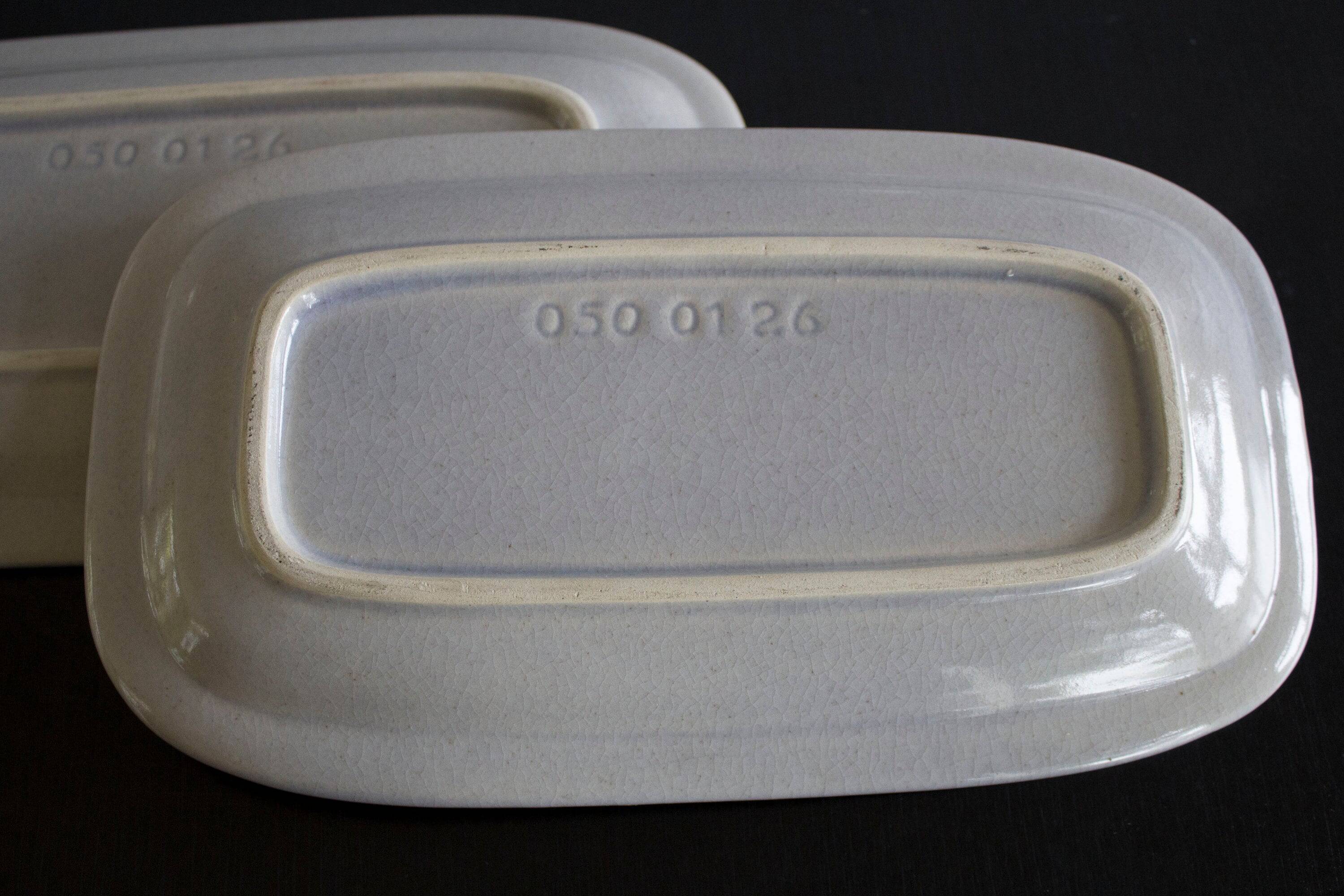 2x Meat Dish Mid Century Stoneware, Dishes, Rectangular plates, Ceramic Sca