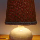 Ceramic table lamp and burlap