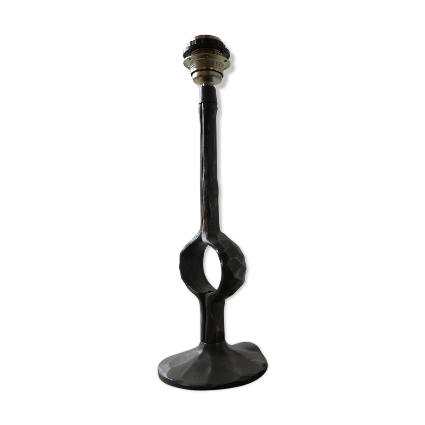 Mid-Century Wrought Iron Brutalist Table Lamp