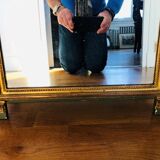 Miroir en bois sculpté doré 52x93cm