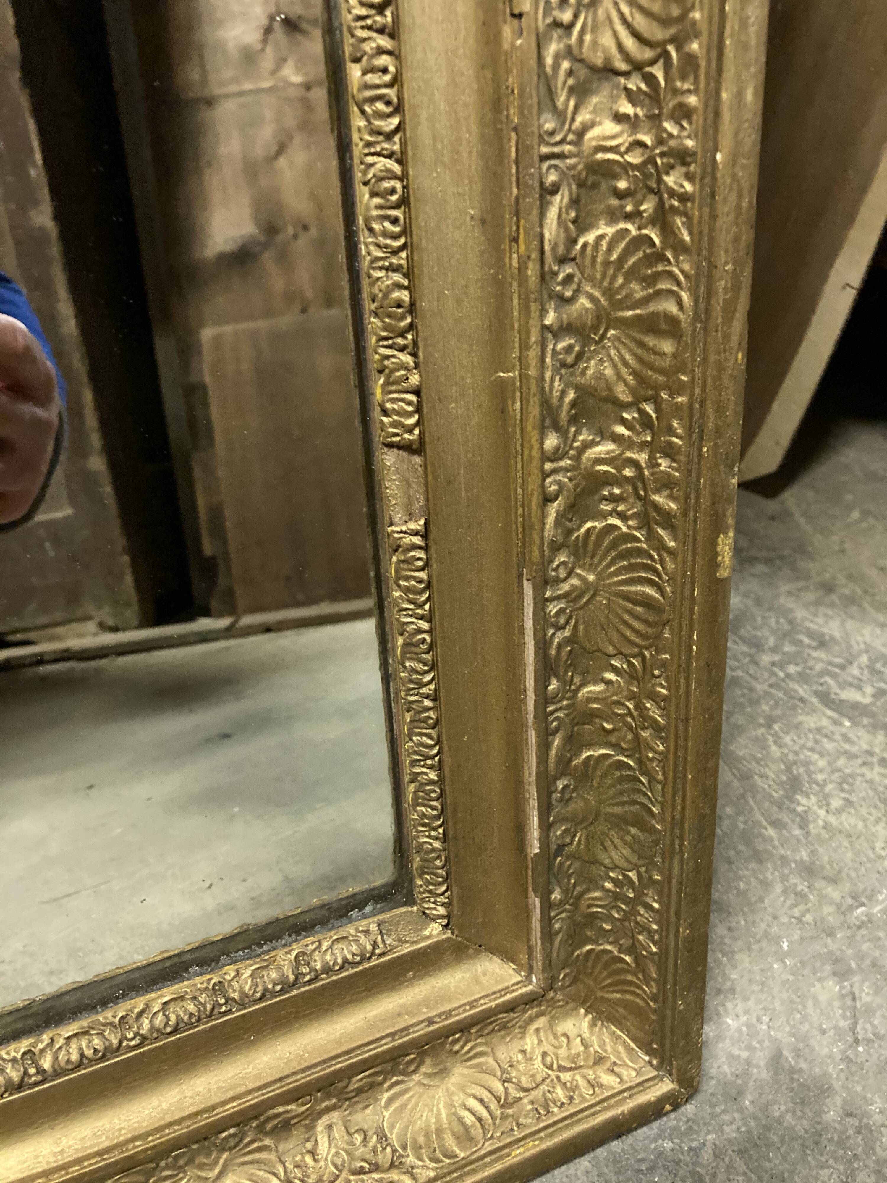 Miroir Ancien Cadre Bois Dore 68x85cm Selency