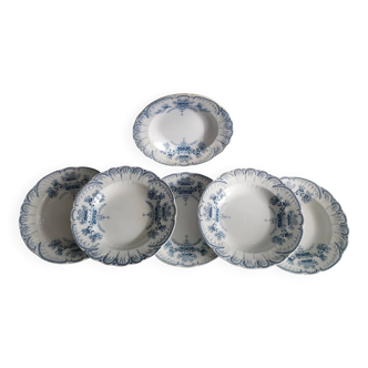 "Regency" - 6 deep plates in St-Amand & Hamage ironstone