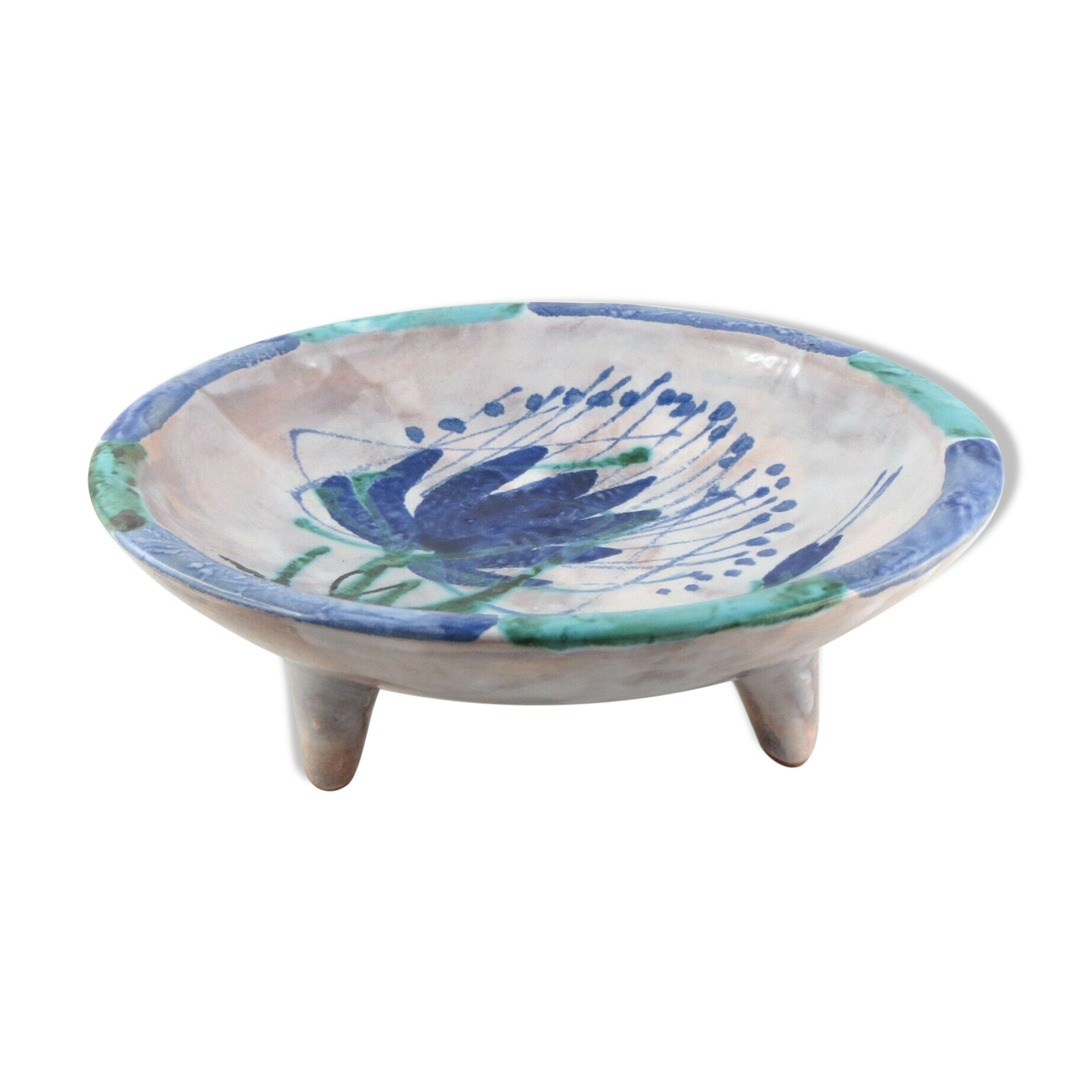 Ceramic tripod Le Brescou vintage Vallauris