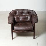 Fauteuil en cuir, Suède, années 1970