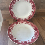 Vintage set of 5 St Amand earthenware plates with apples.