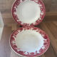 Vintage set of 5 St Amand earthenware plates with apples.