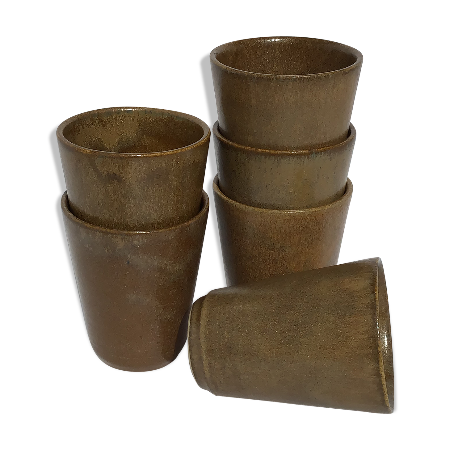 6 vintage digoin sandstone cups