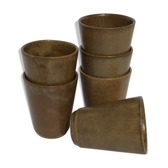 6 vintage digoin sandstone cups