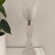 Vintage table lamp – twisted solid glass base & tulip shade
