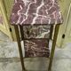 Side table / bedside table in red marble and brass – circa 1900
