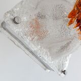 White and amber murano glass pendant lamp, italy, 1960s