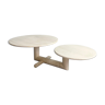 Mid-century Sculptural Italian Travertine Coffee Table, Minimalist Design, 1980s