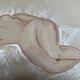 Signed sanguine drawing of a female portrait "The Nap"
