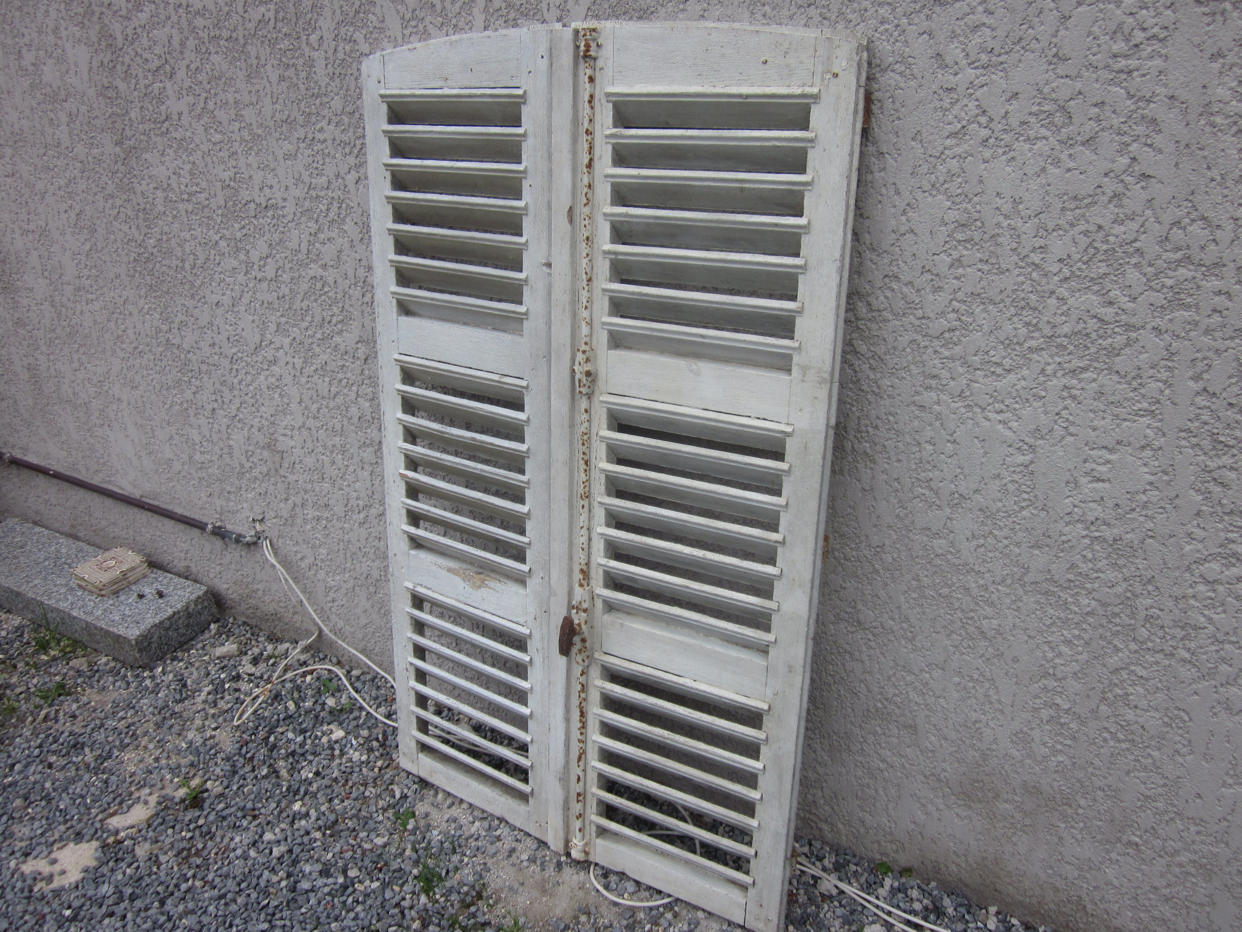 Pair of old shutter louvers