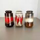 Set of three Vintage Pottery Fat Lava Vases Made by Scheurich, Germany, 1970s