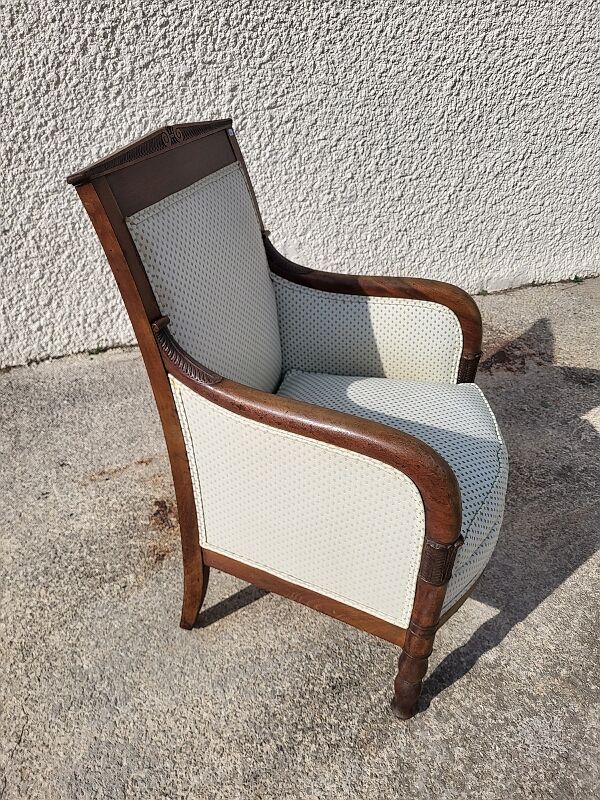 Armchair empire bergere in dark walnut from the XIXth century