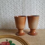 Duo of mazagran cups in vintage Montgolfier sandstone