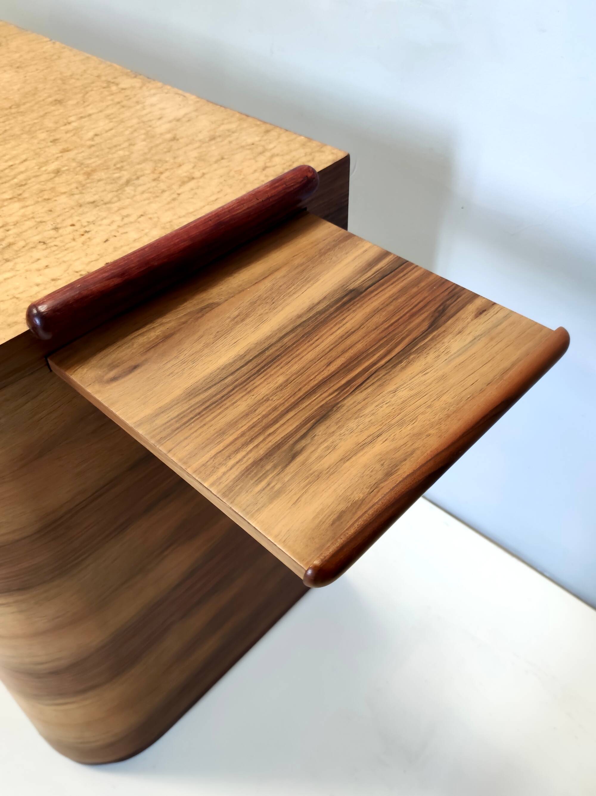 Art Deco desk in walnut, birch and beech, Brianza, Italy